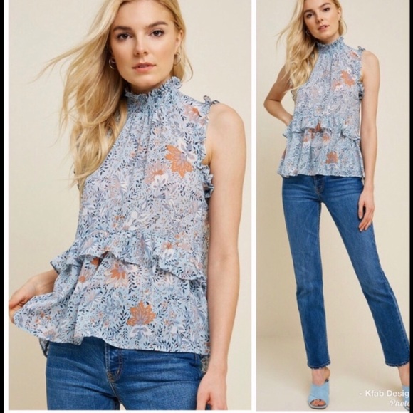 HOST PICK X2!Floral Smock Neck Ruffle Top 1️⃣ LEFT - Picture 3 of 6